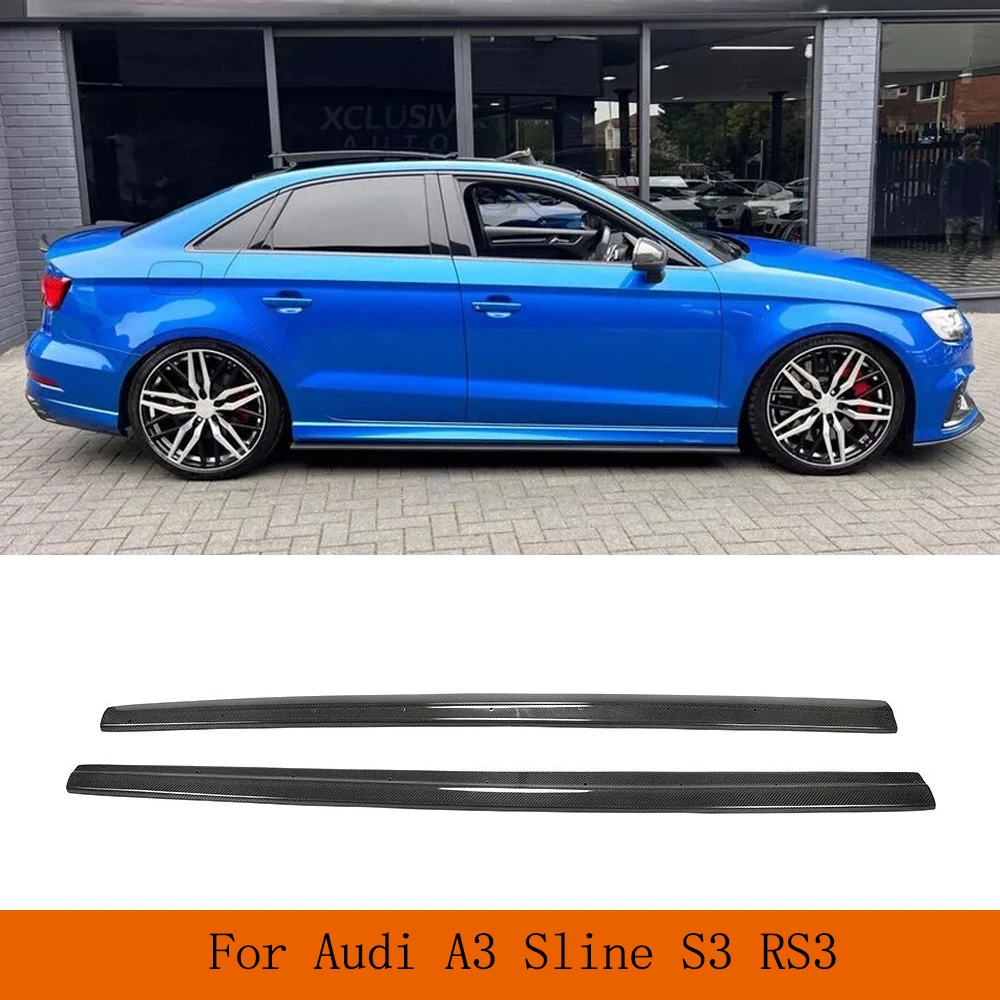 Carbon Fiber Side Skirts for Audi A3 8V Sline S3 RS3 2014-2023 Car Dorr Body Kits Rocker Panels Underboard Extension Lip Spoiler