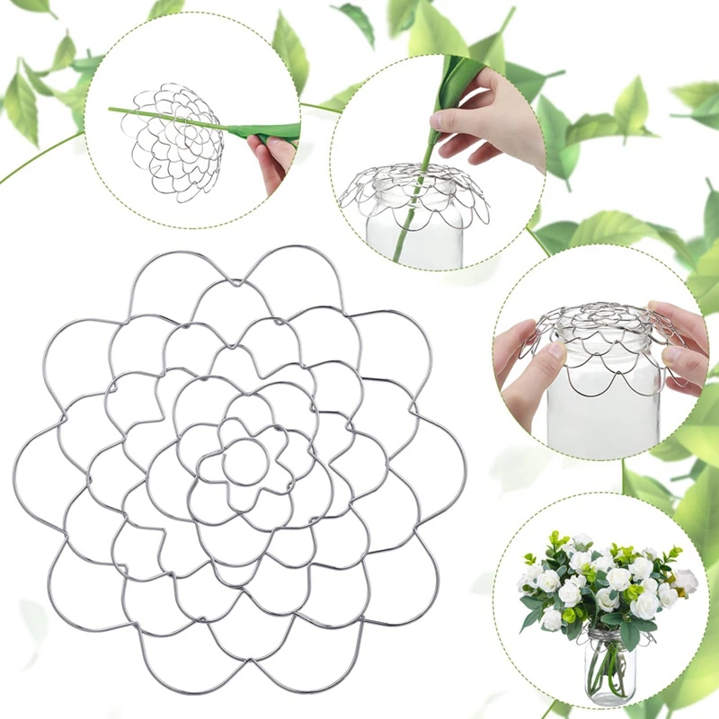 6 Pcs Flower Arrangement Holder Flower Frog Wire Flower Arranging Tool Metal Flower Insert Lid Flower Grid