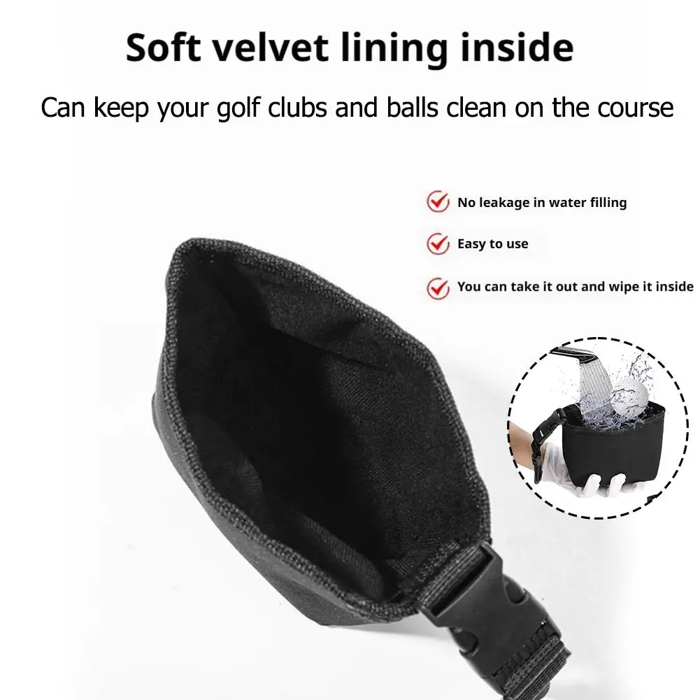    Tragbare Golfschläger- und Golfball-Reinigungstasche mit abnehmbarem Clip, wasserdicht, für sauberes Golfzubehör, tragbares Golfzubehör