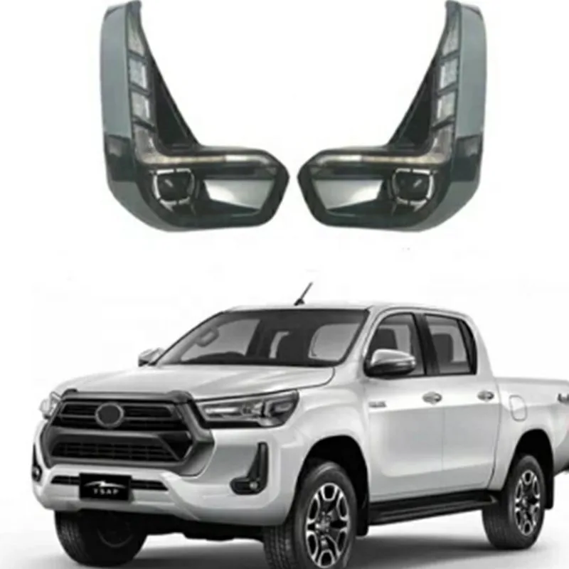 

Suitable for Toyota 2020 Hilux low-profile modified front LED two-color fog light set daytime running light modification