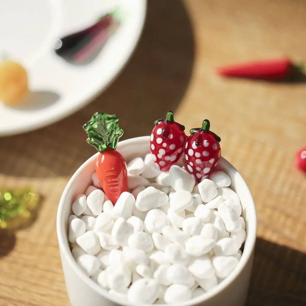 

3D Tiny Bonsai Decor Fruit and Vegetable Kid Toy Gift Desktop Ornaments Glass Crafts Mini Statues Vegetable Figurines