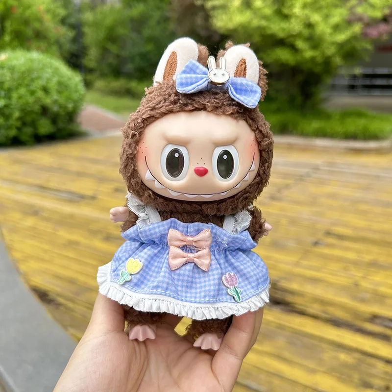 

Cute Clothes for 17cm Labubu Idol Dolls Plush Doll'S Clothes Kawaii Blue Skirt Accessories Korea Kpop Exo Hoodie Clothing