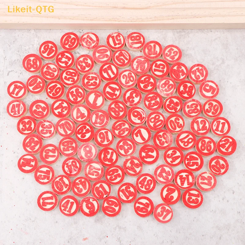 

Горячая новинка! 90 шт. роскошных деревянных сменных жетонов для увлекательной игры в бинго-лото — идеальный игровой подарок для друзей и семьи.