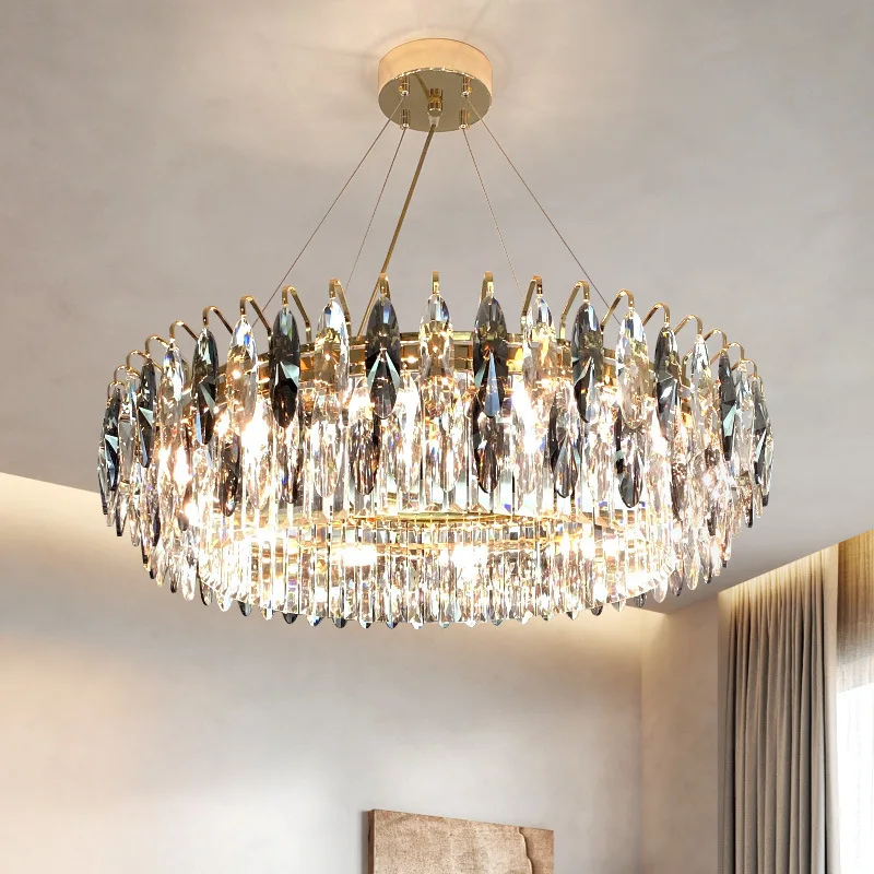 Nordic Luxury High-end Crystal LED Pendant Lamp Hotel Living Room Bedroom Restaurant Lobby Creative Chandelier Home Decor Lights