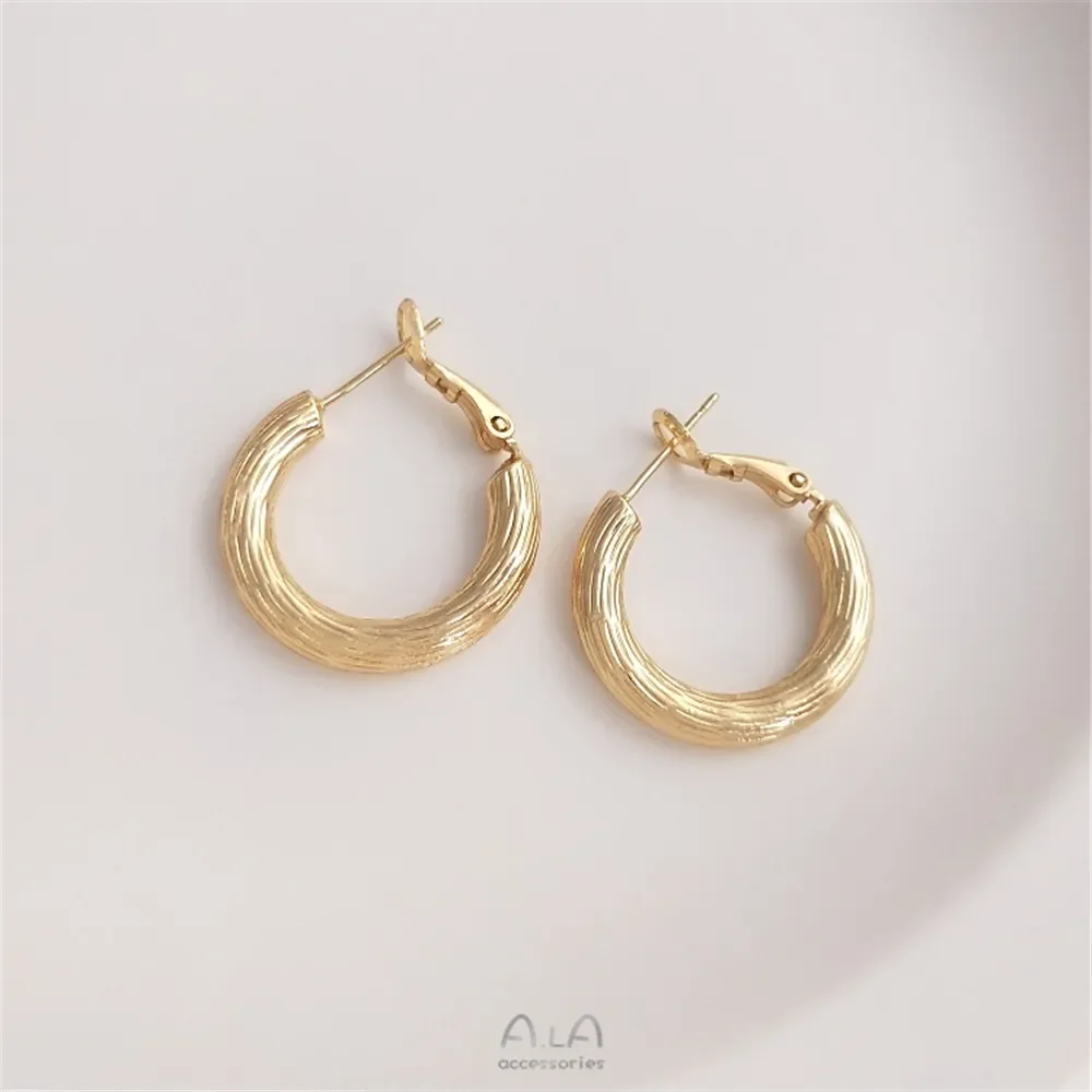 

14K Gold Plated Circular twist earrings handmade DIY fashion simple luxury earpiece material accessories