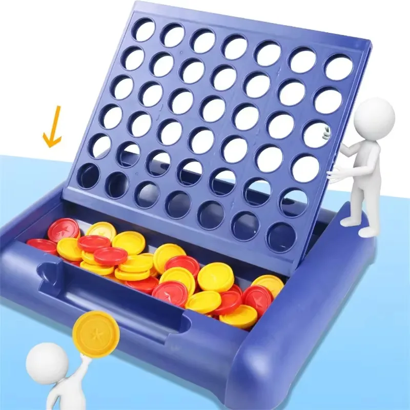 Foldable Connect 4 Game - Classic Party Chess Board Family Toy for Children Early Educational Puzzle for Kids Thinking Training