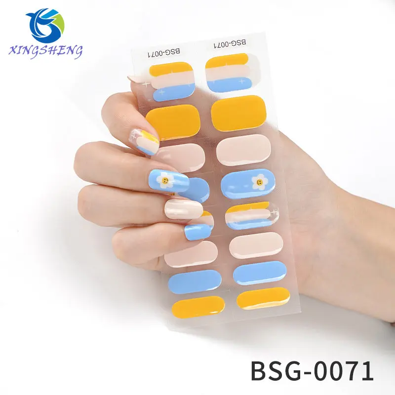 

Semi Cured Gel Nail Stickers UV/LED Lamp Required 20 Gel Nail Polish Wraps Fashion Design Gel Nail Art Stickers