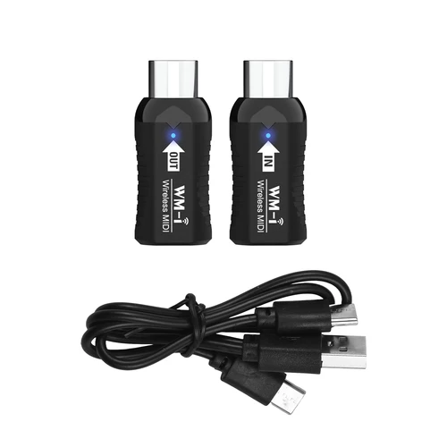 Imagen 2 del producto Adaptador MIDI inalámbrico, receptor transmisor de Audio recargable, 2,4 GHz, latencia ultrabaja, conector MIDI portátil silencioso incorporado