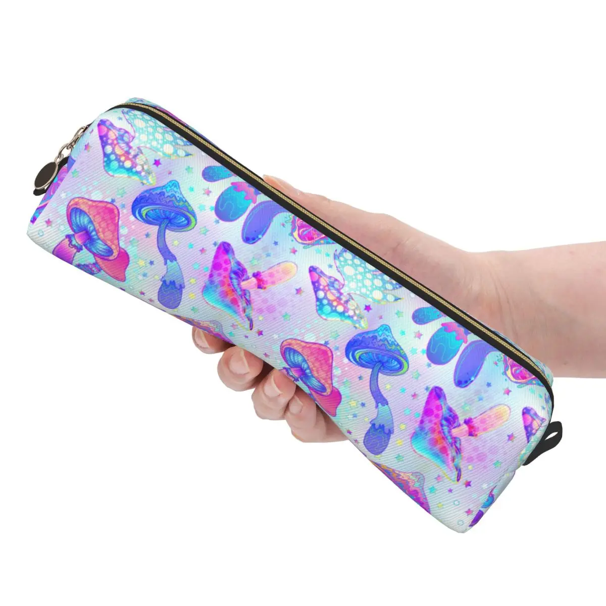 Psychedelic Mushrooms Pencil Case Magic Hippie Pencil Pouch Pen Box for Student Big Capacity Bag Students School Gift Stationery