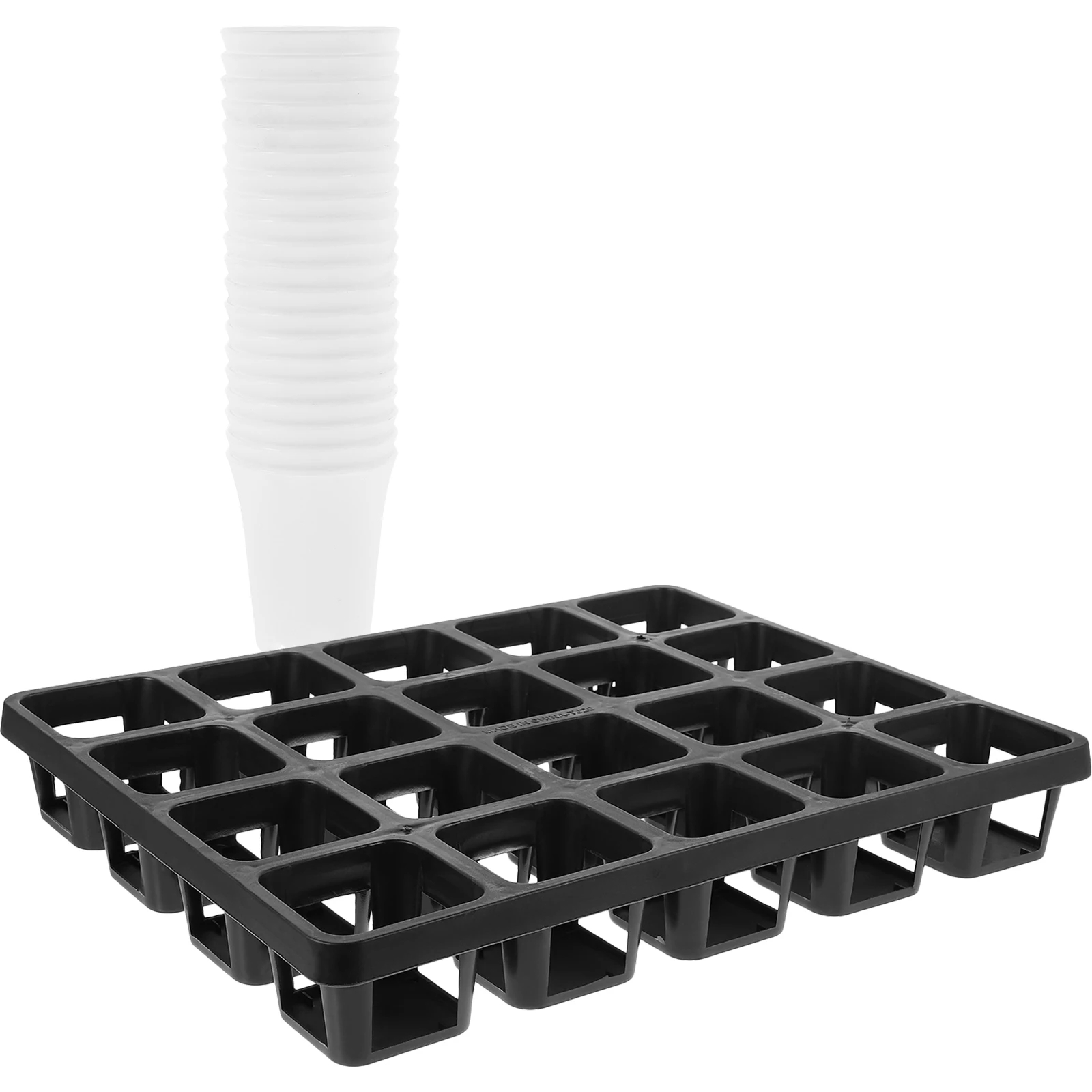 

1 set Succulent Container Lightweight Reusable Nursery Pot with Tray Garden Flower Planting Holder Supply Flower Pot