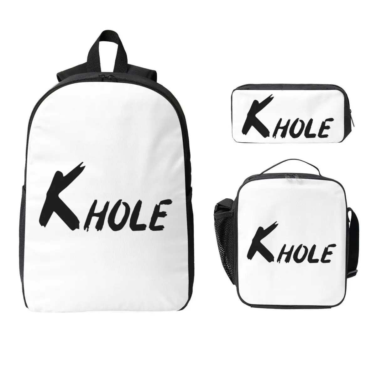

K-Hole Ketamine Effect Keta Drug Backpack Boys Girls BookBag School Bag Laptop Shoulder Bags 3ps Insulated Lunch Bag Pencil Case