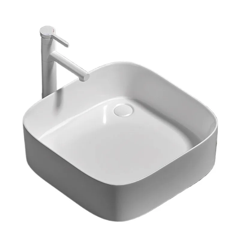 

Square wash basin balcony washing machine table side drainage round ceramic washbasin