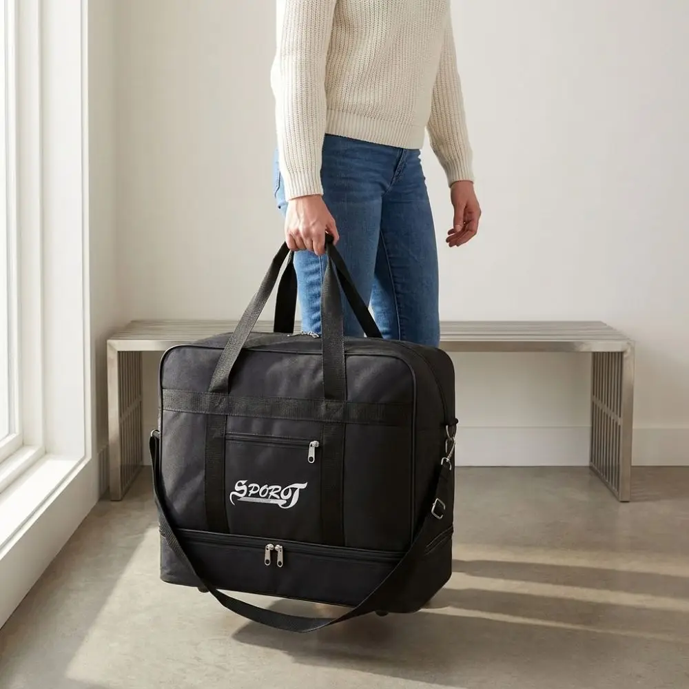 durable-oxford-cloth-expandable-luggage-spinner-wheels-foldable-rolling-duffle-bag-black-2-expandable-layers-foldable-suitcase