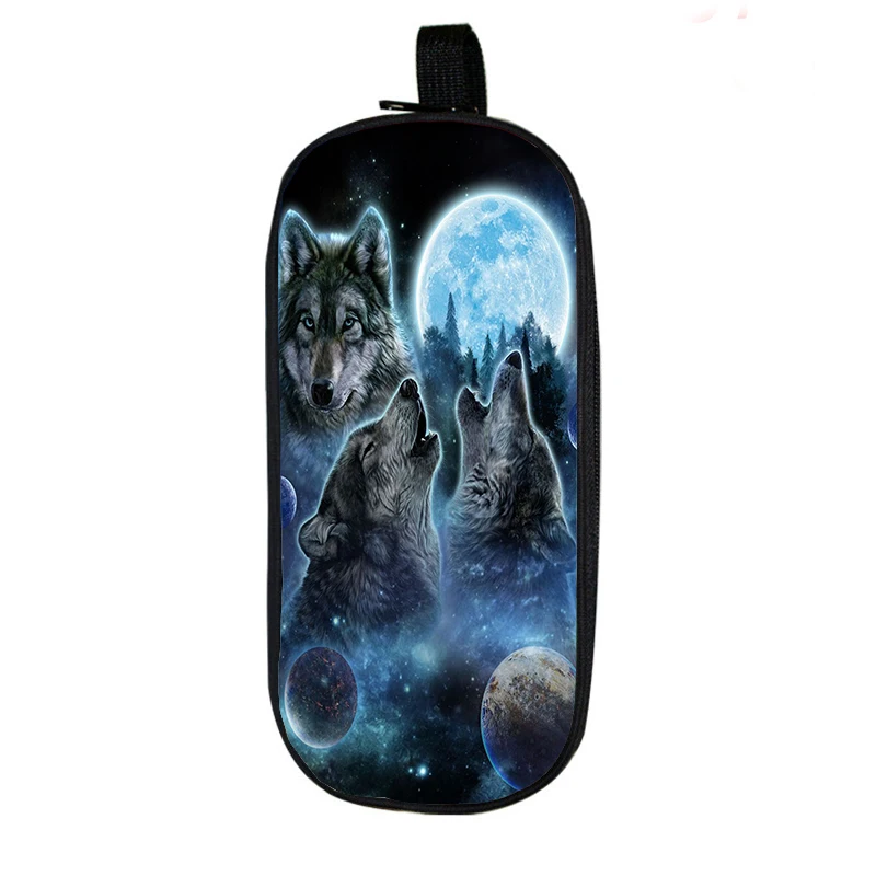 Borsa per penna animale Cosmic Wolf borsa per matite 3D astuccio per matite per bambini scatola per trucco borsa per cancelleria forniture scolastiche custodie per cosmetici di alta qualità