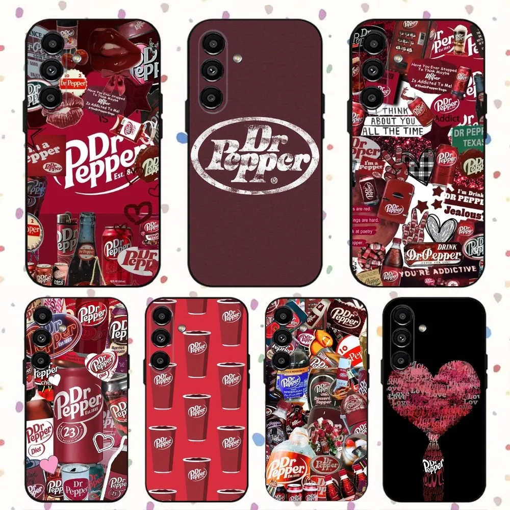 Cherry Drink D-Dr-P-Pepper Phone Case For Samsung S24,S21,S22,S23,S30,Ultra,S20,Plus,Fe,Lite,Note,10,9,5G Black Soft Cover