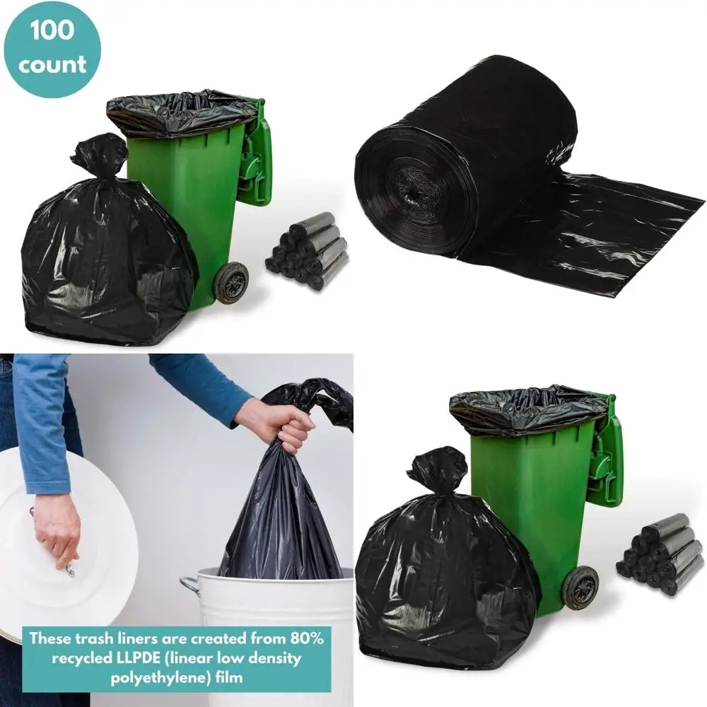 

Прочные черные мешки для мусора объемом 55-60 галлонов, 100 штук в упаковке, толщина 2 мил, идеально подходят для коммерческих кухонь, складов, офисов и уборочных служб.