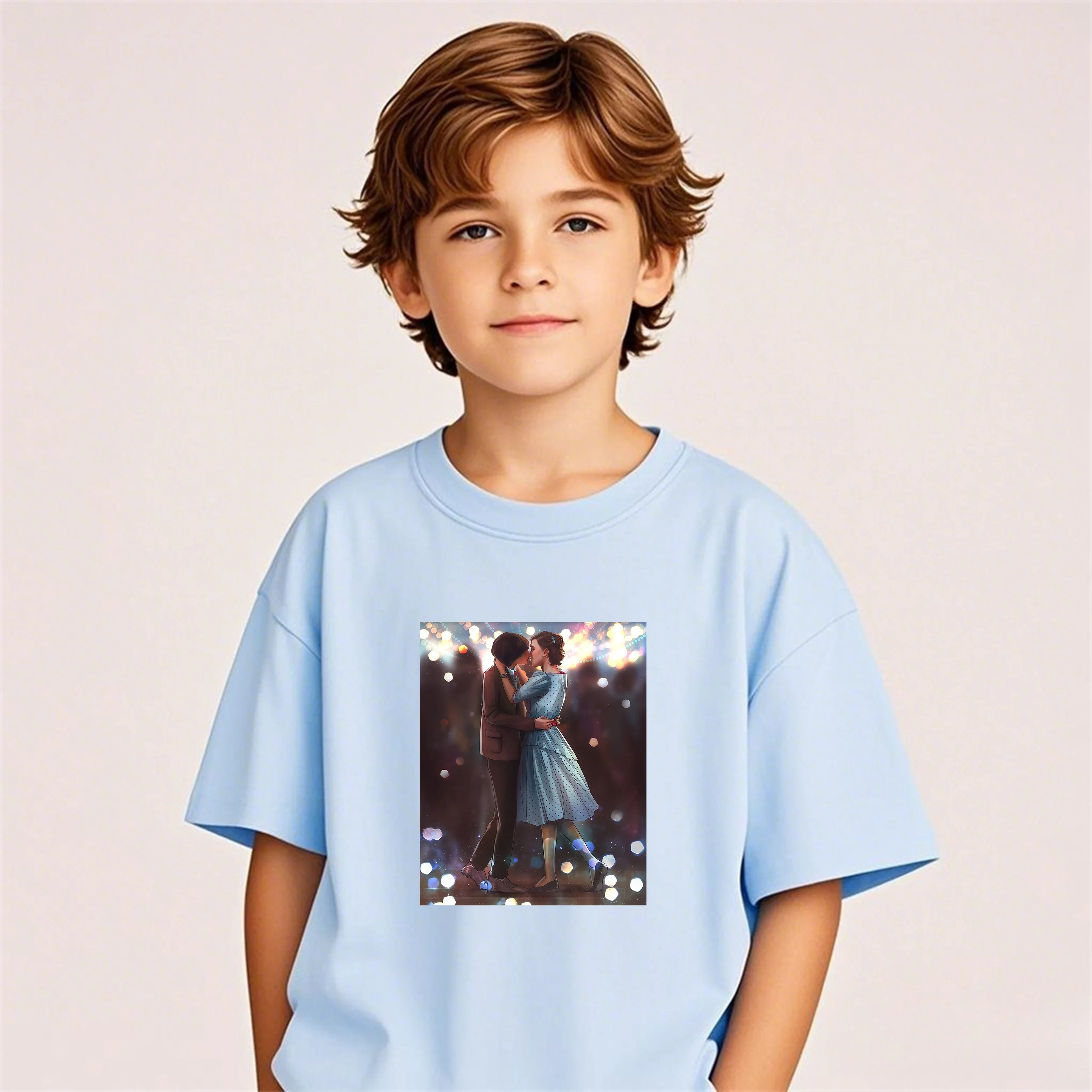 

2026 Trendy Simple 2D Stranger Things Cartoon Short Sleeve Hot Sale Casual Summer Tops