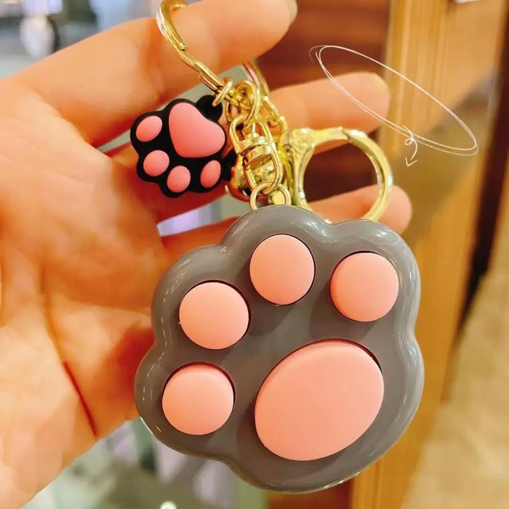 Adorable Zinc Alloy Memory Training Pendant Cat Paw Shape Mini Memory Game Machine Backpack Key Ring Hand-brain Coordination