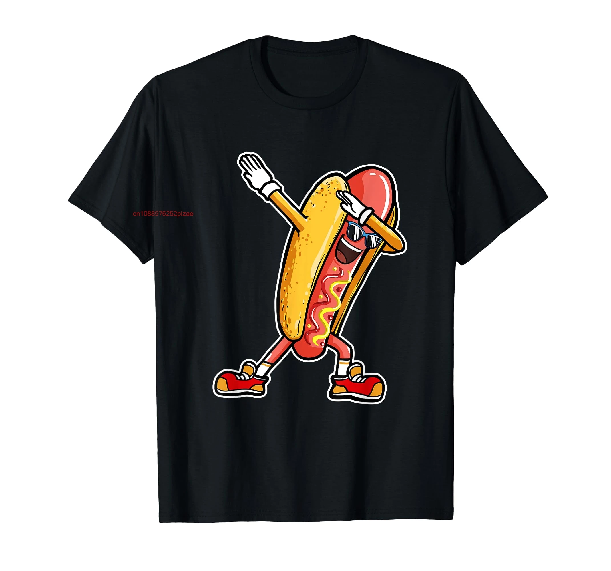 100% Cotton Dabbing Hotdog Funny Dab Dancing Fast Food Hot Dog T-Shirt MEN WOMEN UNISEX T Shirts Size S-6XL