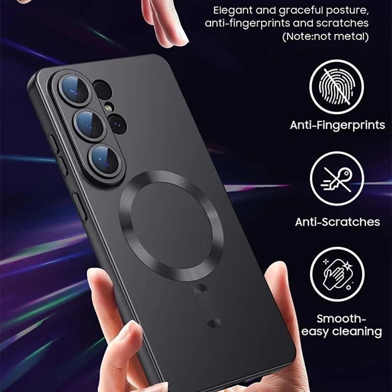 Luxuriöse Magnetische Kabellose Ladehülle für Samsung Galaxy S26 S25 S24 S23 S 26 25 Ultra Plus Hüllen Stoßfeste Weiche Handyhülle – Detail 10