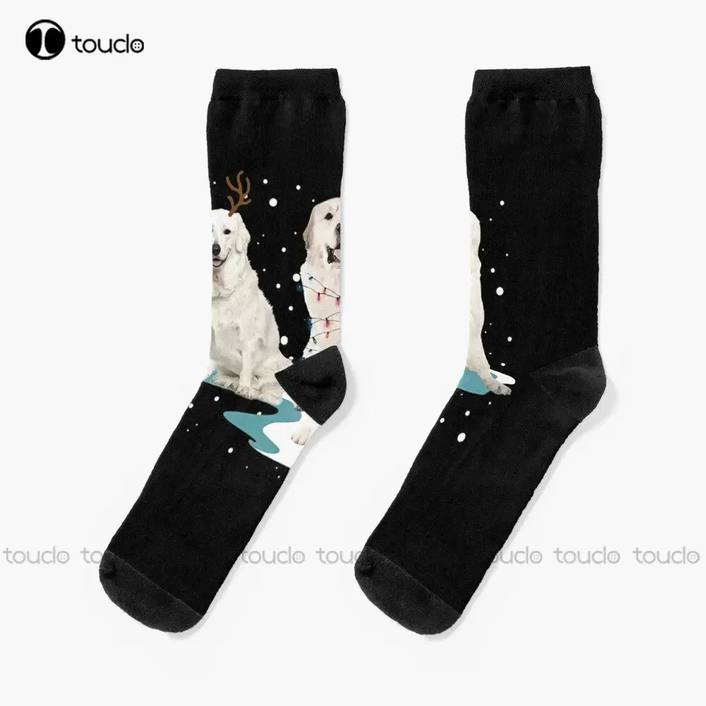 Great Pyrenees Christmas Socks Custom Men Socks Personalized Custom Unisex Adult Teen Youth Socks 360° Digital Print Custom Gift