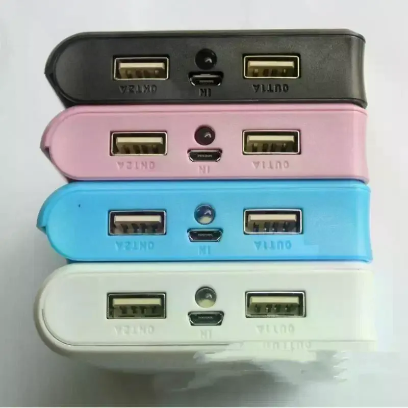 18650 Power Bank Battery Box Holder 4 Slot Portable Dual USB Type C Charging Shell for Daily Commute Emergency Power