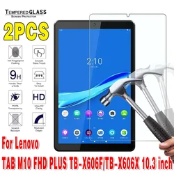 2Pcs Tempered Glass Tablet Screen Protector for Lenovo Tab M10 FHD Plus TB-X606F/TB-X606X 10.3'' Free HD Clear Protective Film