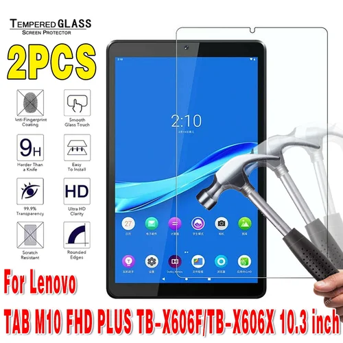 Imagen 1 del producto Protector de pantalla de vidrio templado para tableta, película protectora transparente HD gratis, para Lenovo Tab M10 FHD Plus, TB-X606F/TB-X606X, 10,3 pulgadas, 2 uds.
