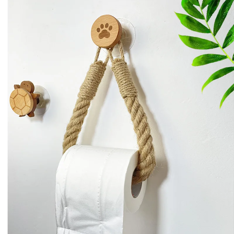 Tissue Holder Hemp Wall-mounted Rope Toilet Paper Holder Retro Towel Rack for Home Decoration Paper Towel Stand Bathroom Decor led solar lamp string kerosene bottle retro light string garden atmosphere lights outdoor camping christmas decoration lamps