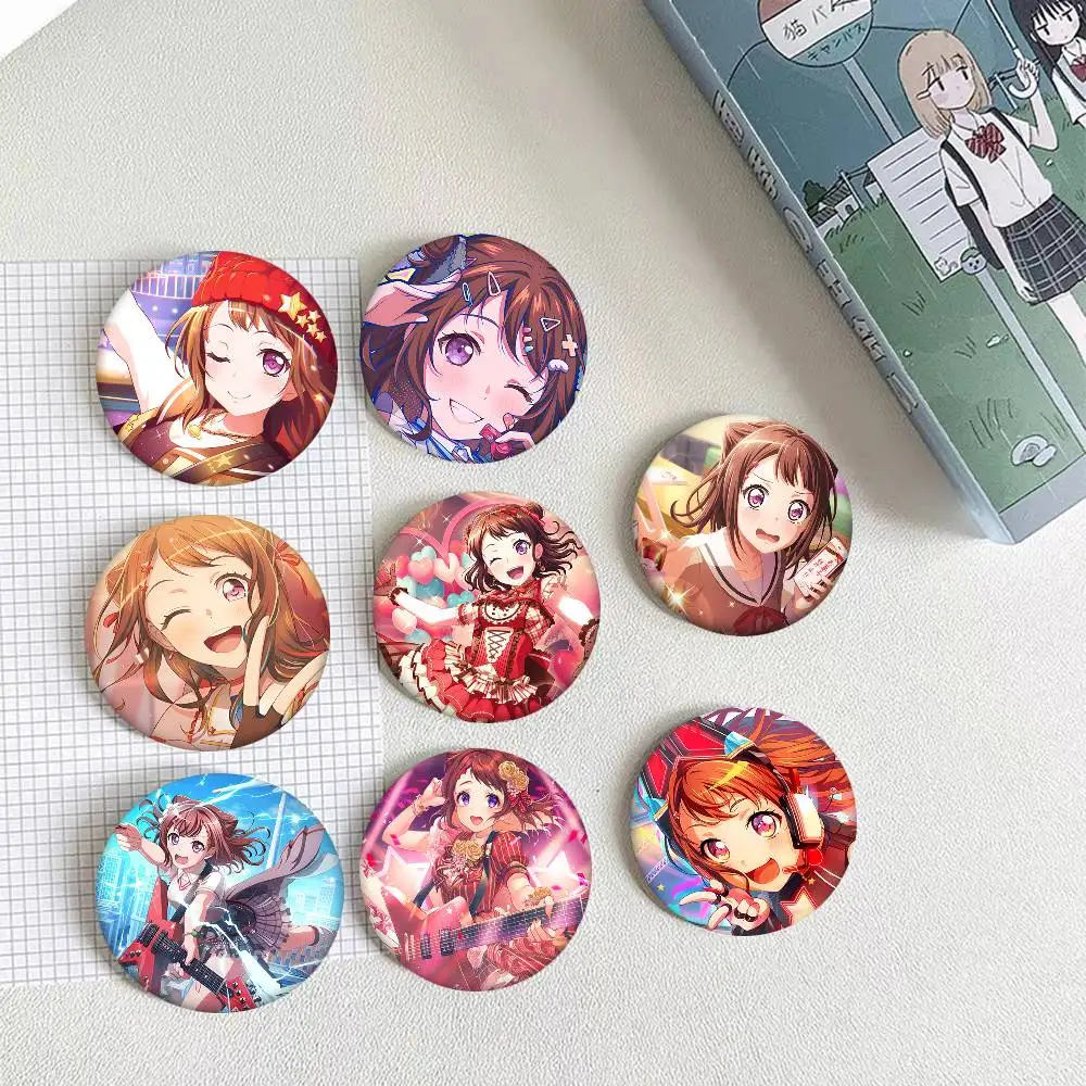 Anime Game BanG Dream Kasumi Toyama Round Badge Creative Brooch Clothing Backpack Accessories Lapel Pin