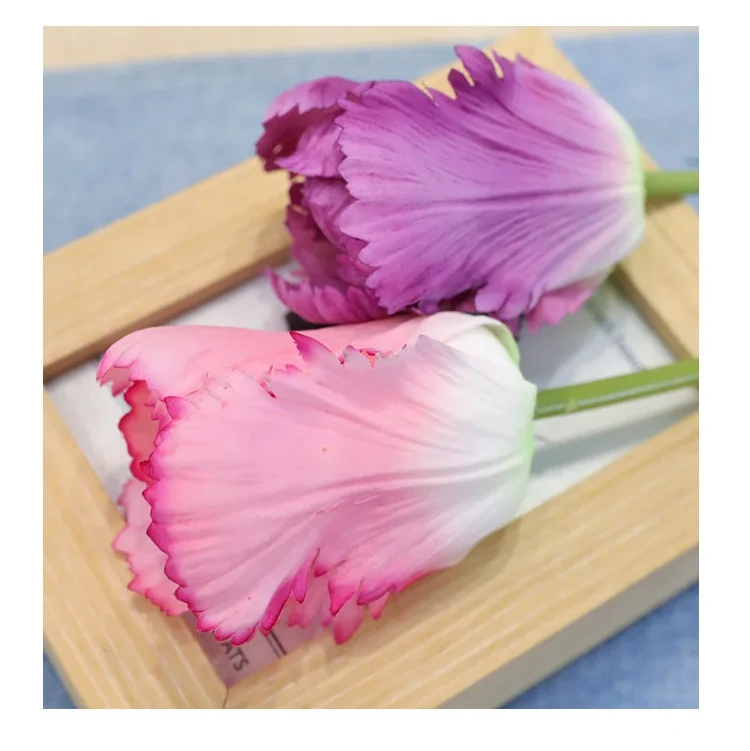5 Stück feuchtigkeitsspendende große Tulpen, künstliche Blumen mit echter Haptik, Hochzeitsdekoration, Tulpen, Wohnaccessoires, Party-Tischdekoration, Blumen. – Detail 3