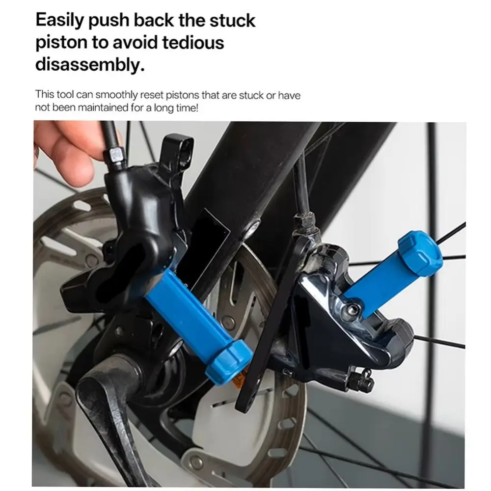 Non-destructive Bicycle Brake Piston Resetter Carbon Steel 360° Rotatable Brake Caliper Reset Tool Bike Maintenance