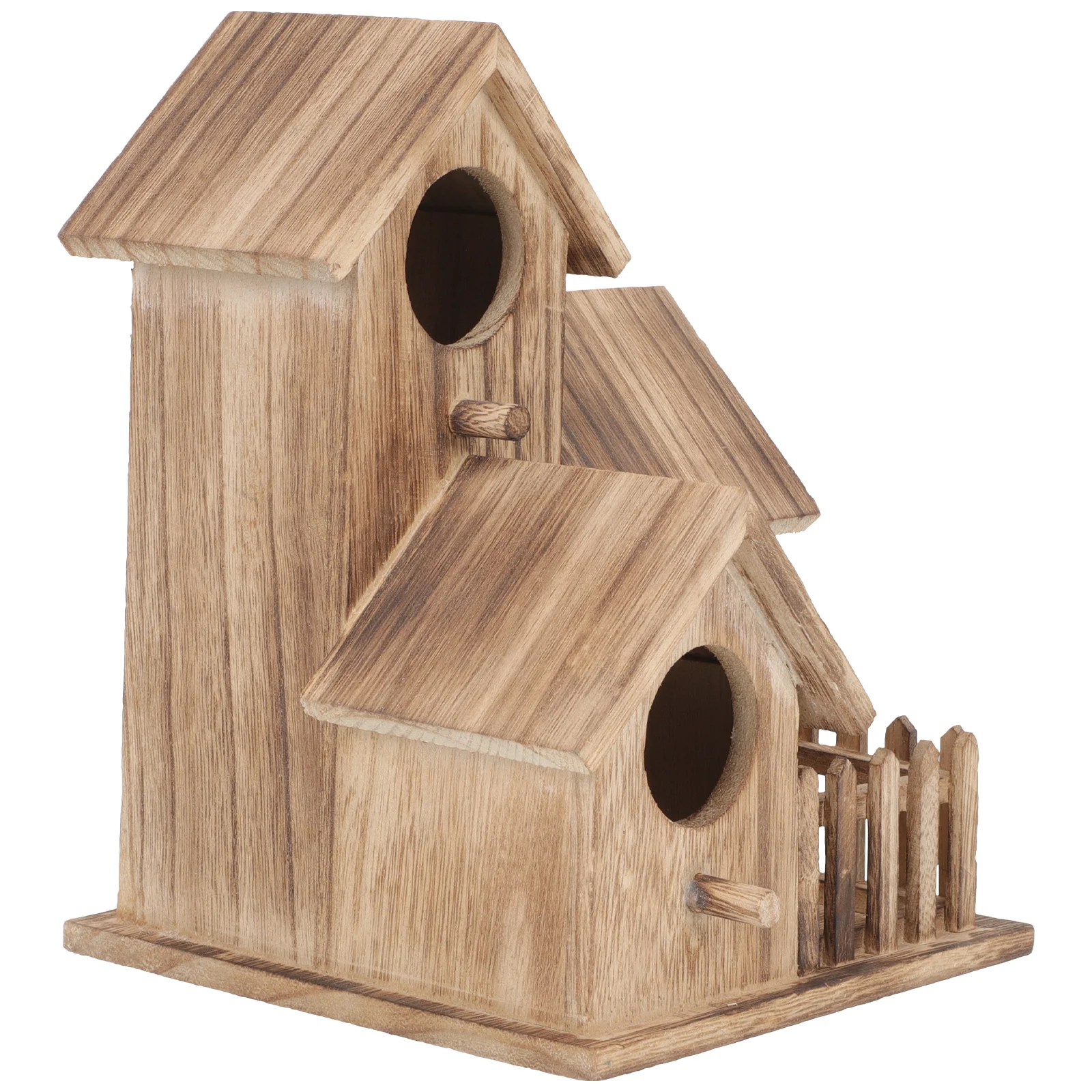 Wood Parakeet Nest Hanging Nesting Cottage Bird Feeders Parrot House Outdoor Free Standing Wooden