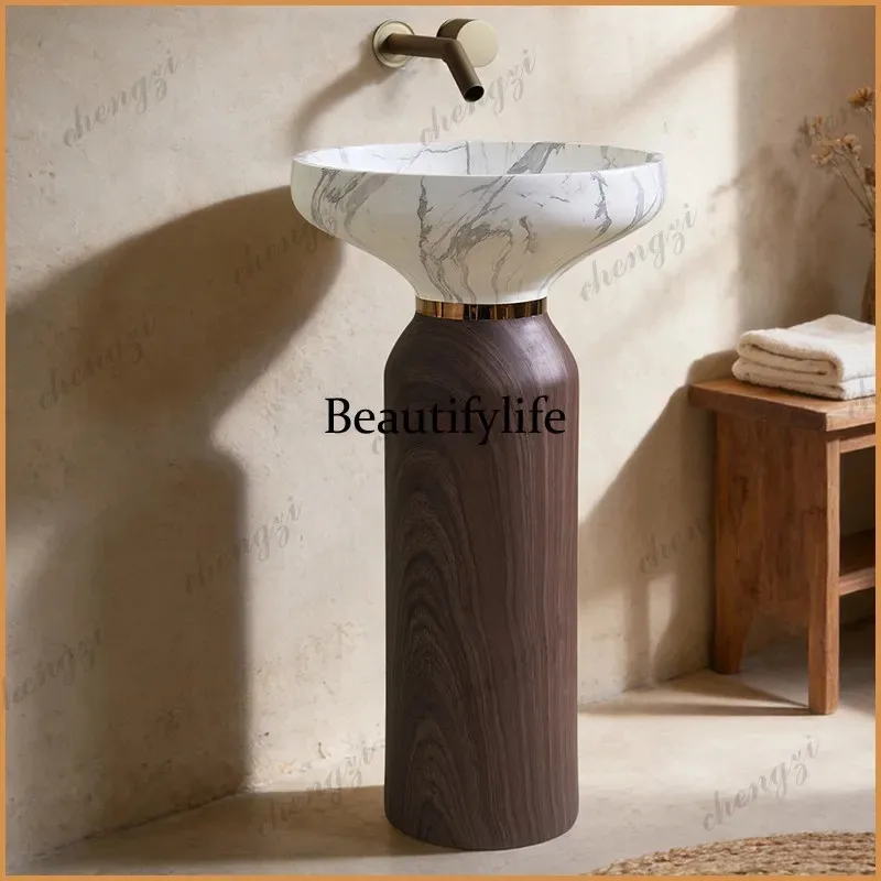 K153  light luxury marble column basin modern simplicity high sense creative designer hotel clubhouse washstand