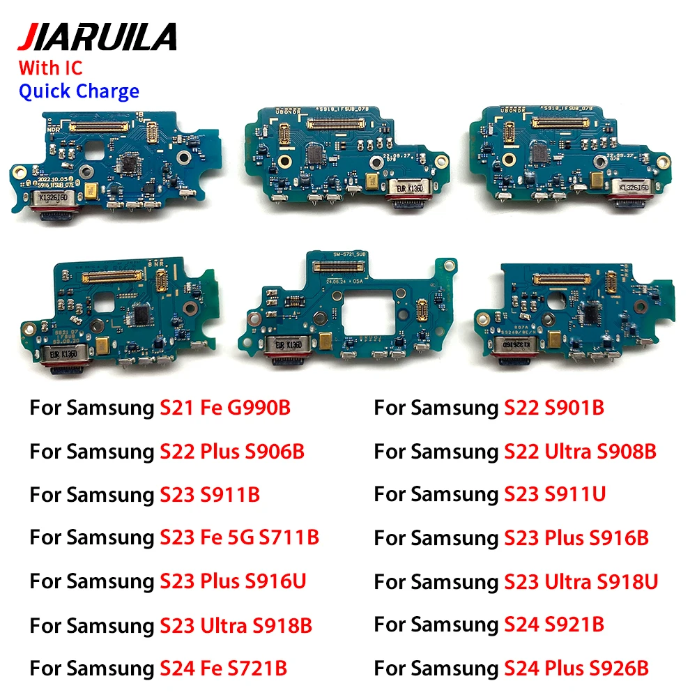 

10 шт./лот, разъем для док-станции, зарядное устройство Micro USB, порт для зарядки, гибкий кабель для Samsung S24 S23 S22 Plus Ultra S21 Fe G990B