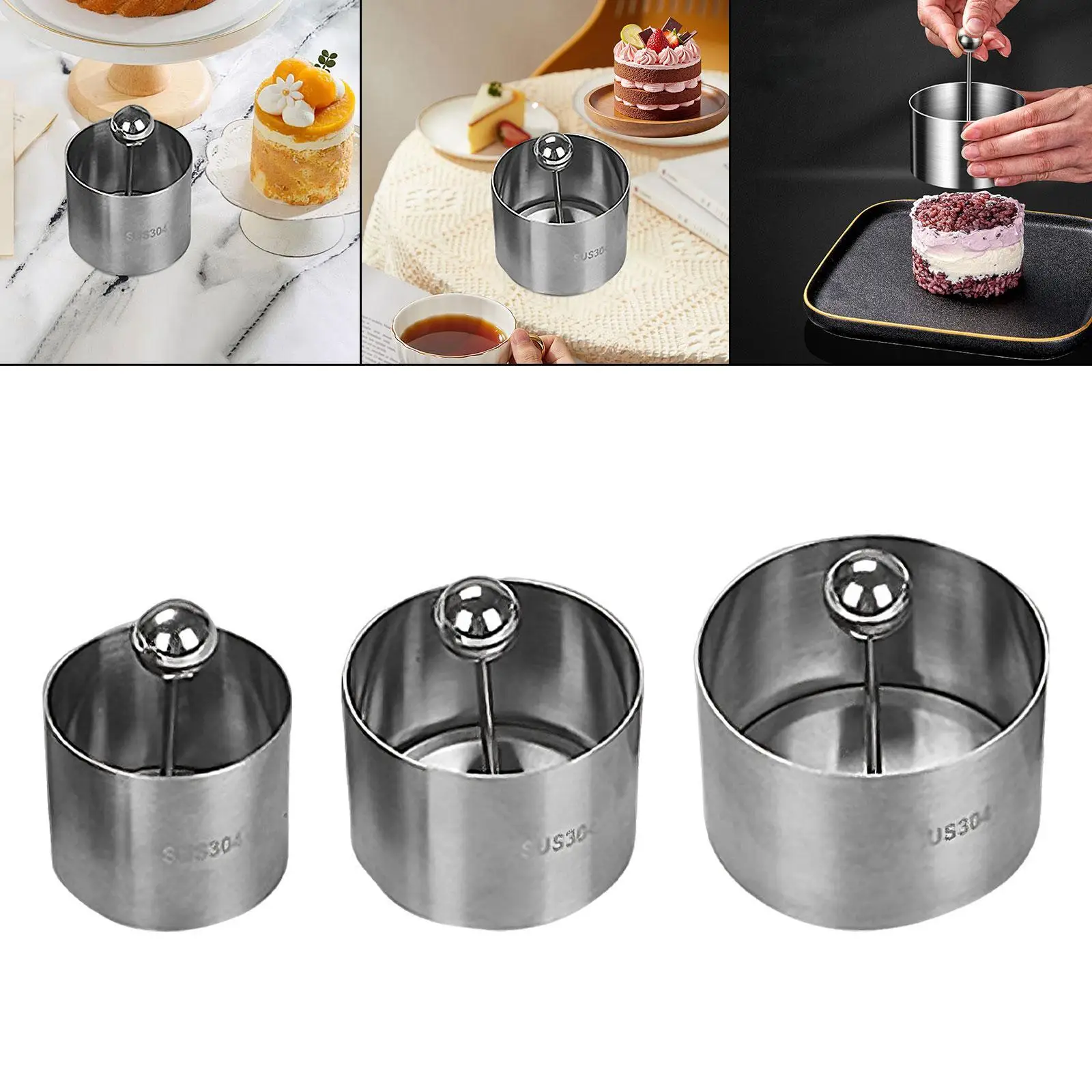 Round Stainless Steel Cake Mold Easy Clean Mousse Ring Baking Tools for Professional Home Desserts