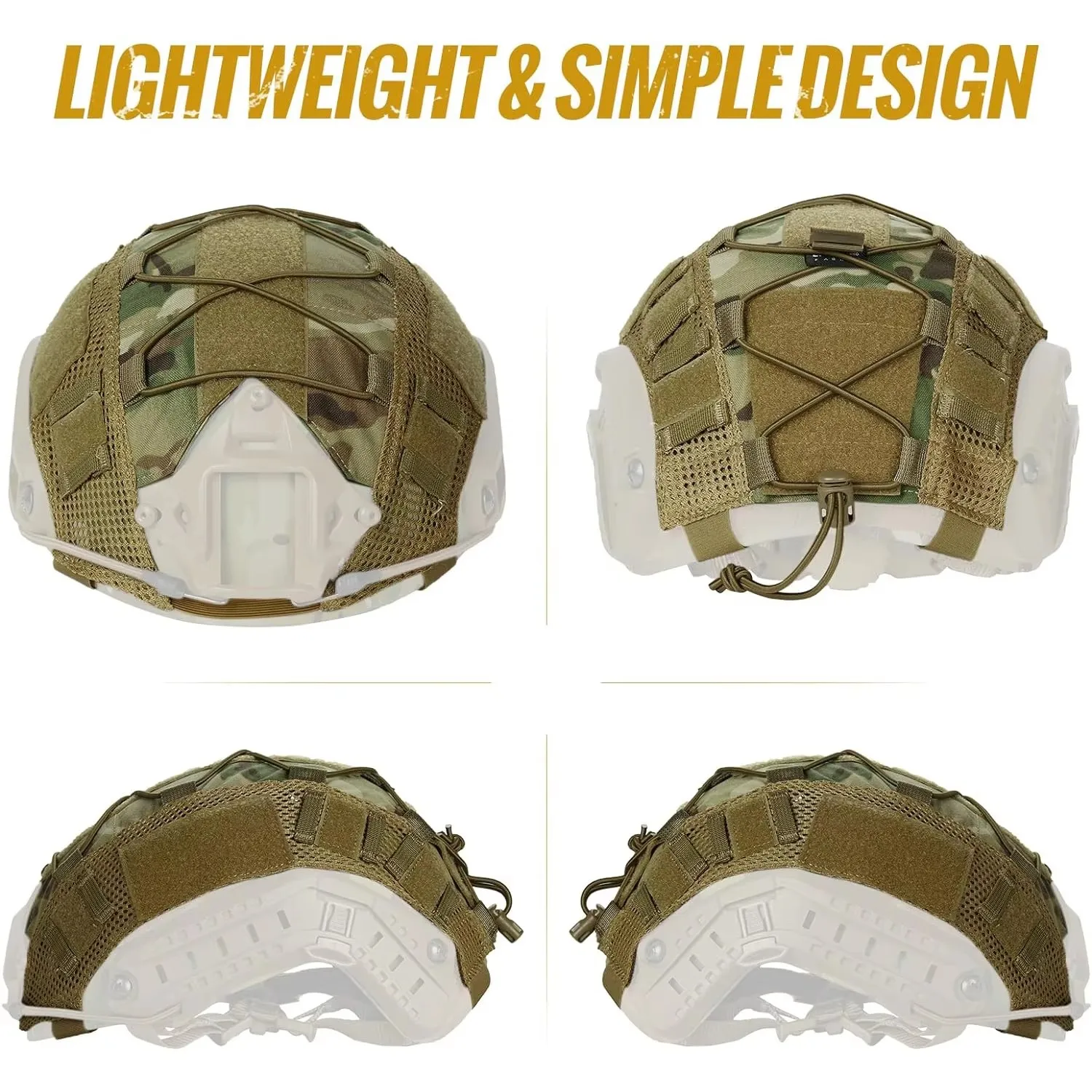 BOOIU Tactical Helmet Cover Outdoor Hunting Stretch Cord Helmet Cover Camouflage Helmet Cover Accessory Without Helmet