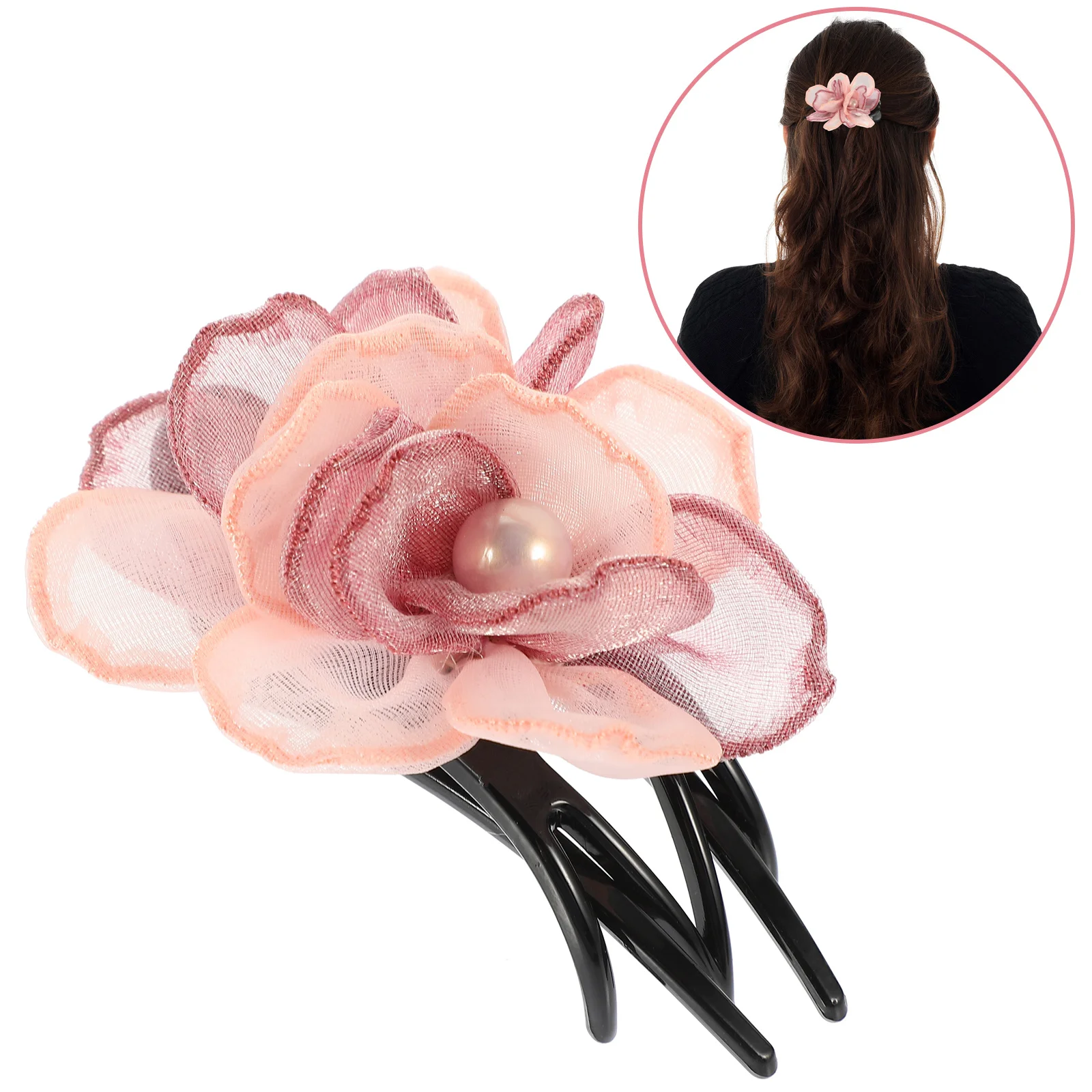 

Bill Clip Silk Flower Claw Clip For Thick Thin Flat Claw Clips For Women Hair Stylish Hair Barrettes Women Accessories