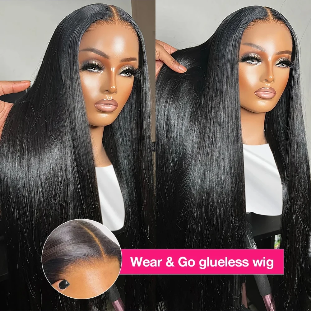 

Pre Cut 5X5 Glueless Wig Human Hair Ready To Wear and Go 13x4 Straight Hd Lace Frontal Wig For Women 200 Density Preplucked