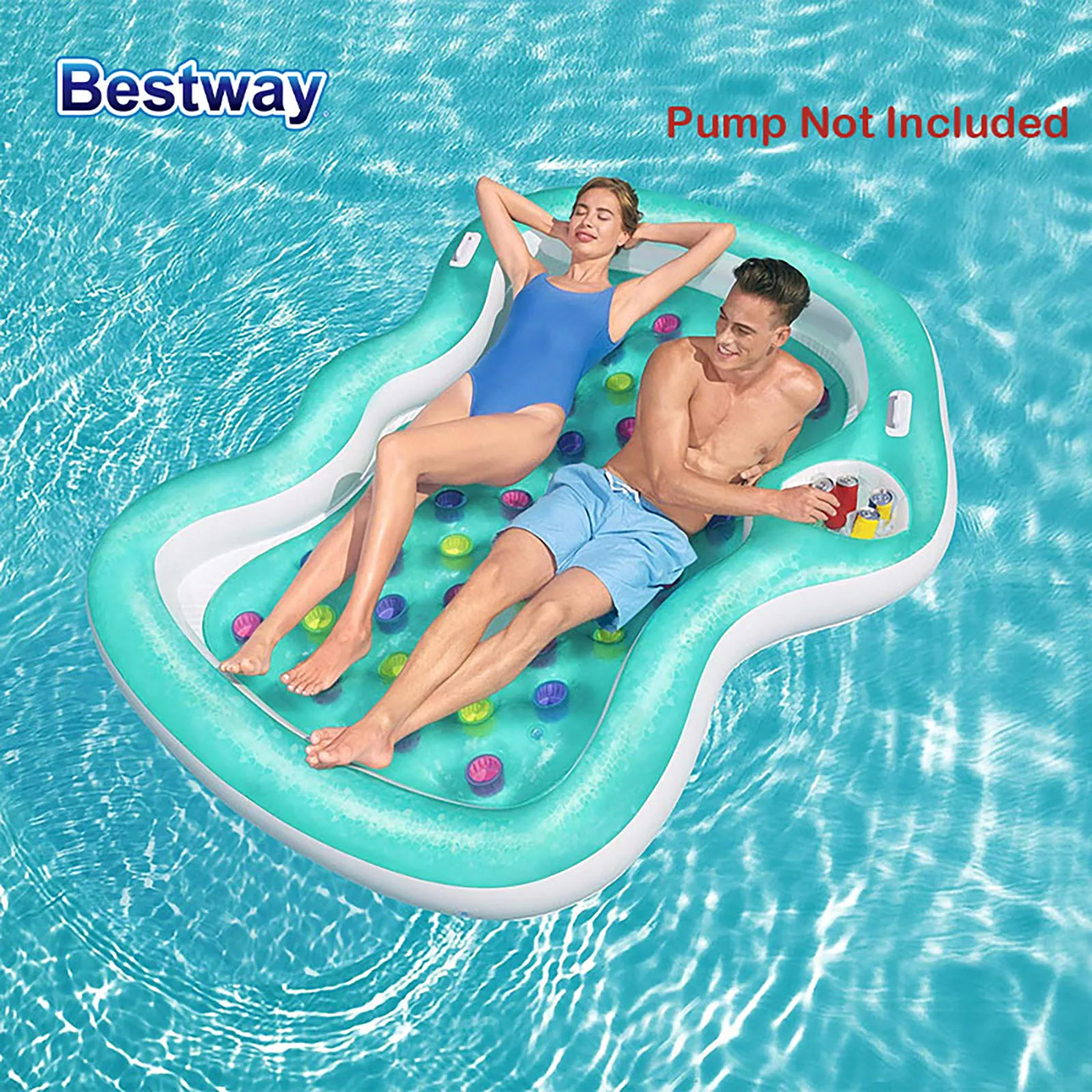 Bestway43045夏のダブルラウンジャー,インフレータブルプールフロート,大人のフロート,ウォーターパーティー用