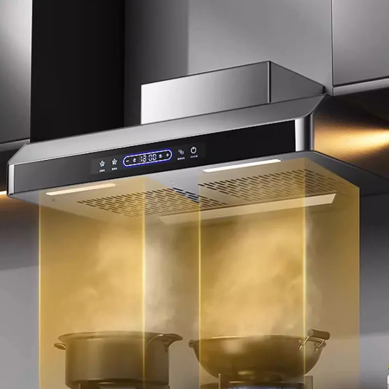 220/110V Efficient Range Hood with Dual Motors Ultrathin Range Hood for Kitchen Top Suction Ventilator Energy Conservation