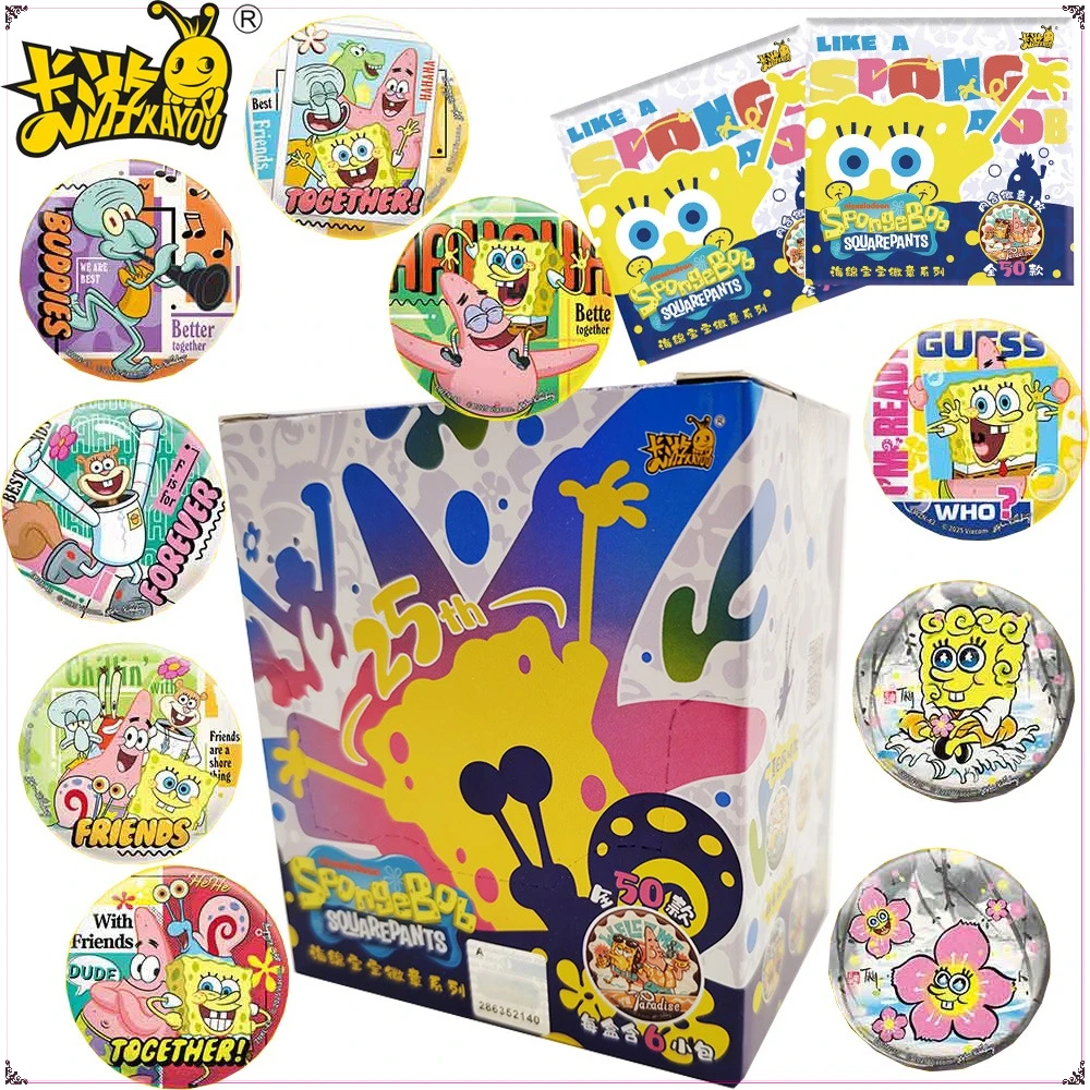 

Kayou Genuine SpongeBob SquarePants Cute Cartoon Tinplate Badge Creative Personalized Anime Character Peripheral Brooches Gifts