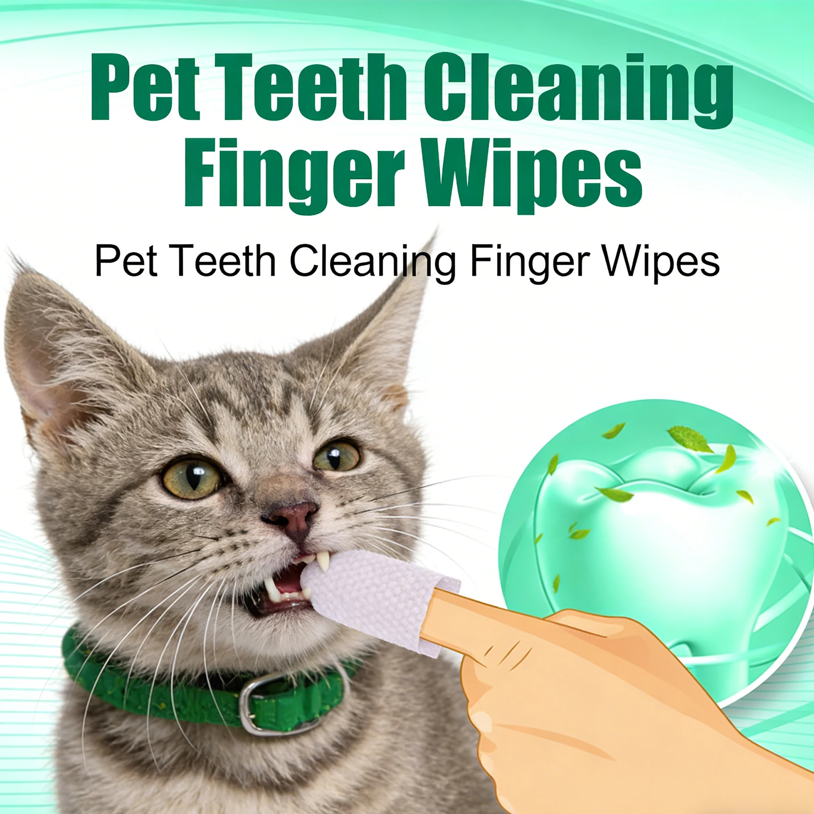 

Pet Teeth Cleaning Finger Wipes for Dogs Cats Remove Tartar Plaque Ear Wax Oral Care Disposable Single Use No Cross Infection