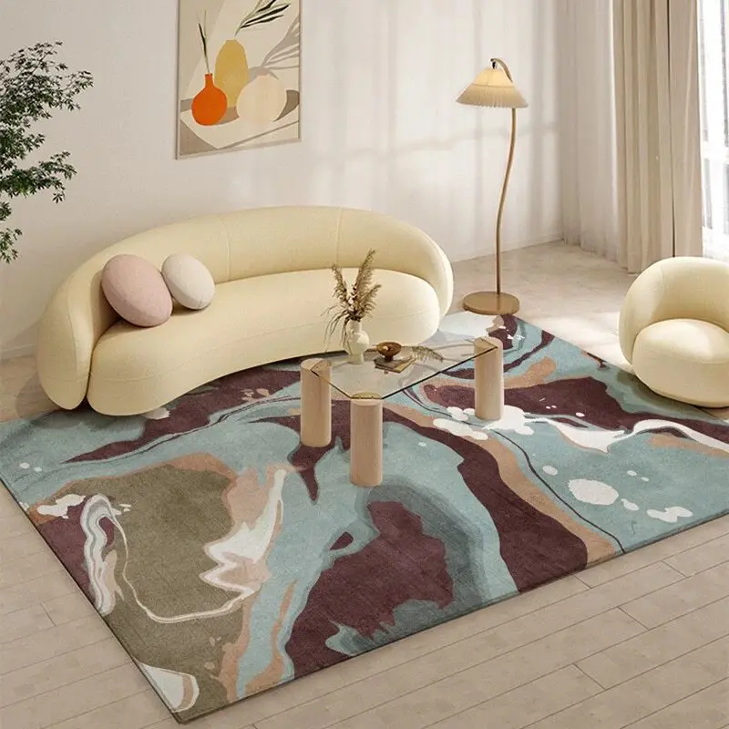 VIKAMA Non-slip Yellow Striped Mid Century Rug Soft for Living Room Home Decor