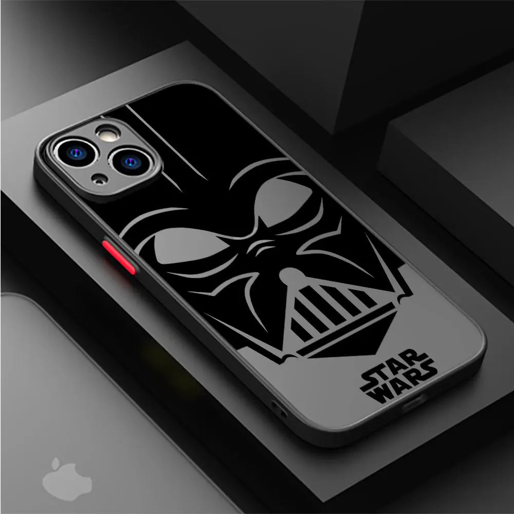 Case For Apple iPhone 15 14 13 11 12 Pro 7 XR X XS Max 8 Plus 6 6S SE 2022 14Pro Black Matte Phone Funda Darth Vader Star Wars