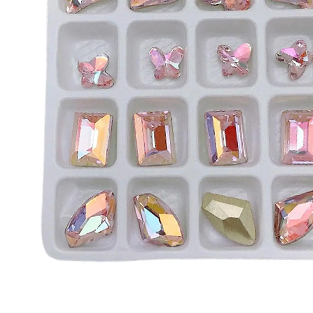 25Pcs Nail Art Jewelry Stylish Colorful Nail Ornaments Love Heart Charms Nail Art Decorations Manicure Supplies