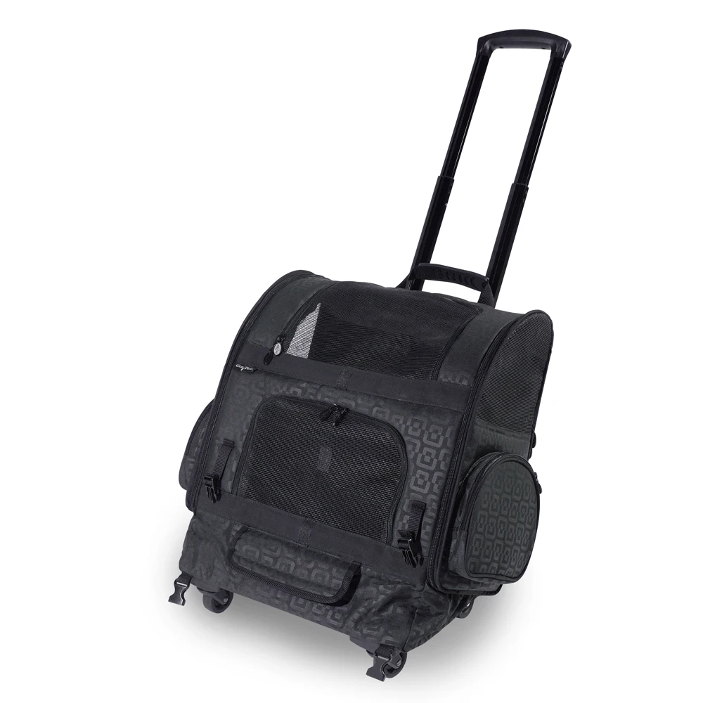 

Adjustable Lightweight Aluminum Fabric Pet Carrier Backpack with Washable Roller-Carrier Wheels for Dogs and Cats Travel