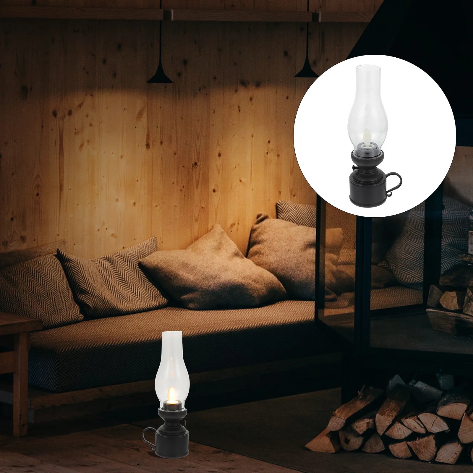 LED مصباح الرجعية خمر تهز ضوء الشموع الزخرفية للمنزل مكتب جو الحفلات الإضاءة الدافئة