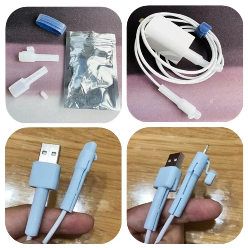 USB Charger Pelindung Kabel untuk iPhone 14 13 12 Tipe C Android Winder Pelindung Cable Saver untuk Apple Kabel dengan Dust Plug Tie