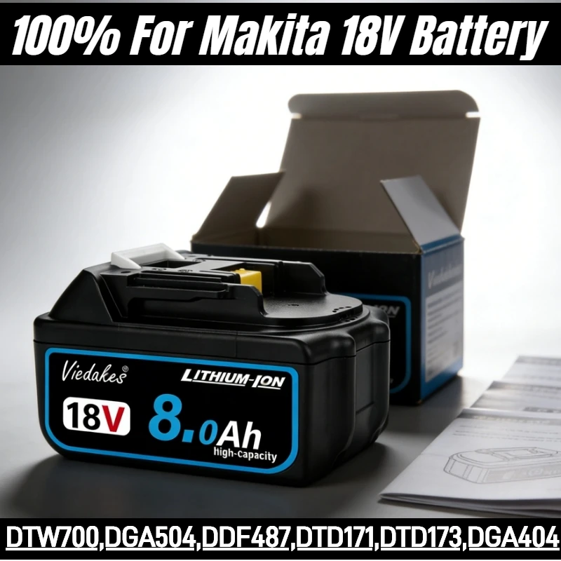 

〄Original for Makita 18V battery, BL1860B 6.0Ah 18V Rechargeable battery, for Makita drill DTW700 DGA404 DDF487 HR140Z️ DJV182